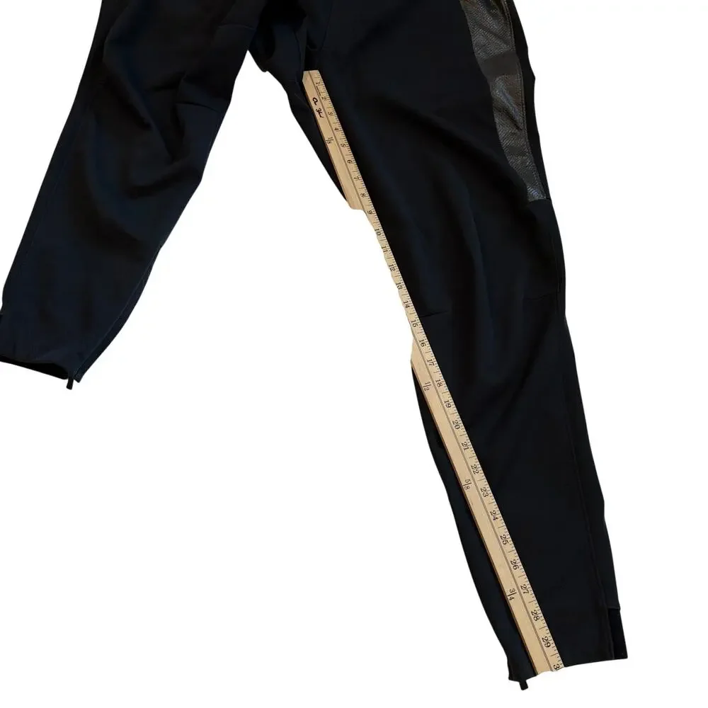 Under Armour Swacket Track Pants Men Large Black Fitted Jogger Zip Ankles Cuffed